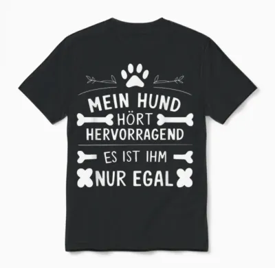 Mein Hund Hört Hervorragend Lustiger Hundehalter Spruch Hund Unisex T-Shirt - Black