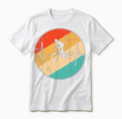 Bmx Retro Heartbeat Unisex T-Shirt - White