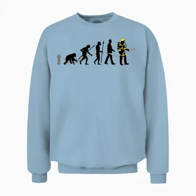 Feuerwehr Feuerwehrmann Evolution Cool Vintage Retro Unisex Sweatshirt - Light Blue