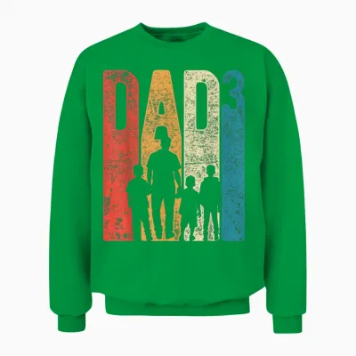 Dad Squared Vatertag Drei Jungen Drei Söhne Vater Retro Unisex Sweatshirt - Irish Green