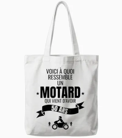 Gift Idea for a Biker Humour Man Original 50 Years Tote Bags - White