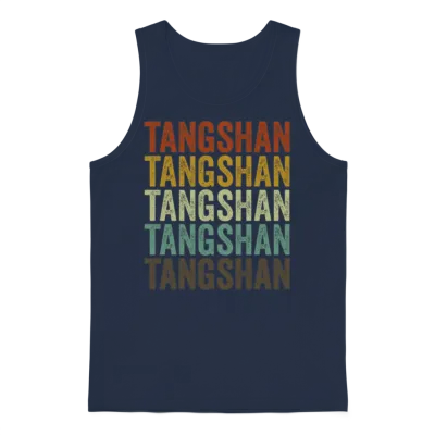 Tangshan China Retro Vintage Unisex Tank Top - Navy