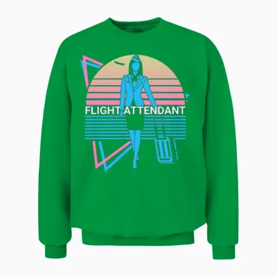 Flight Attendant Retro Unisex Sweatshirt - Irish Green