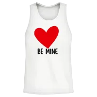 Be Mine Heart Graphic Unisex Tank Top - White – 2