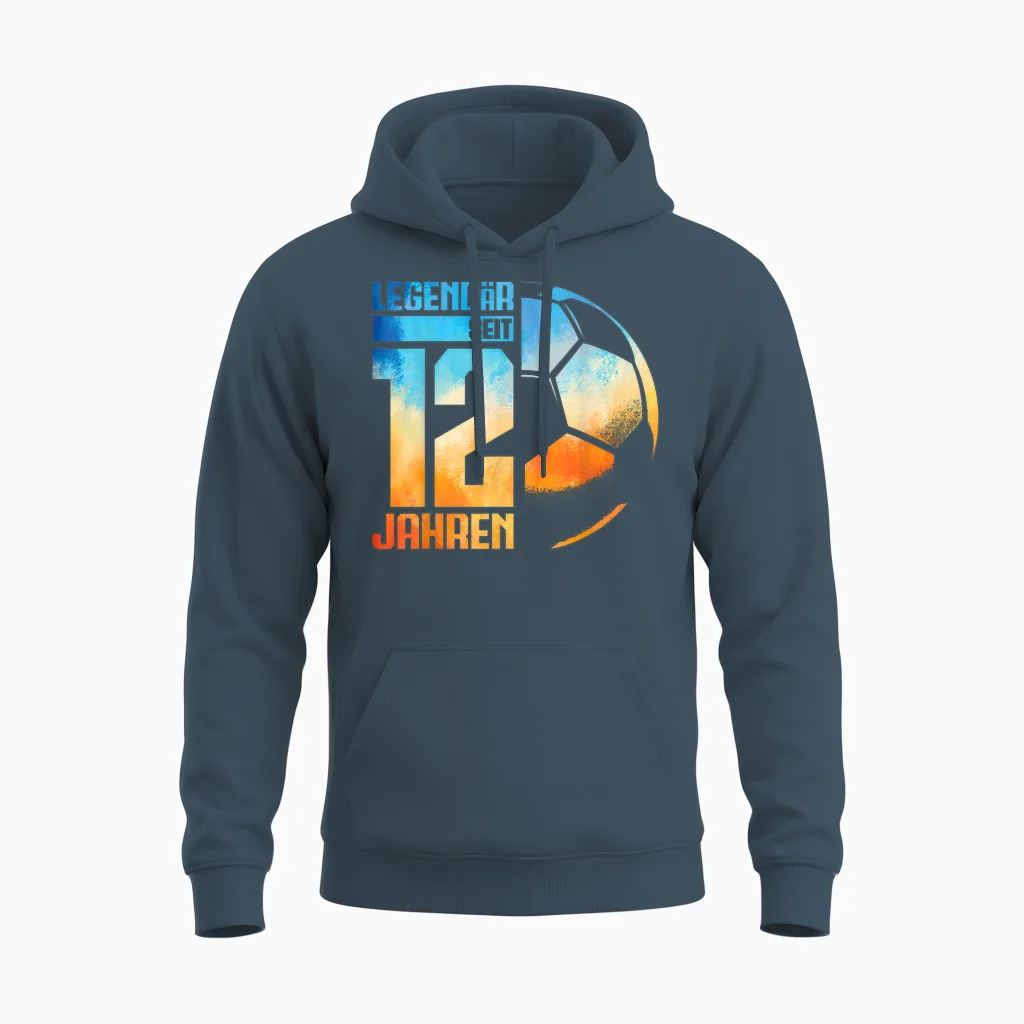 12th Birthday Retro Football Player 12 Years Boy Kids T-Shirt, Black, S Unisex Hoodie in Dark Heather