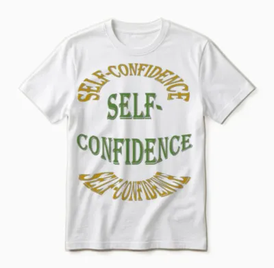 Self Confidence Typography Circle Unisex T-Shirt - White