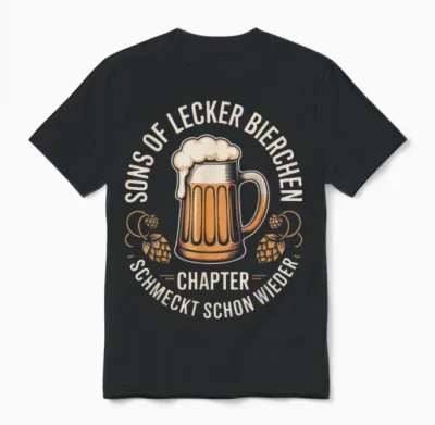 Sons of Lecker Bierchen Chapter Schmeckt Schon Wieder Unisex T-Shirt - Black
