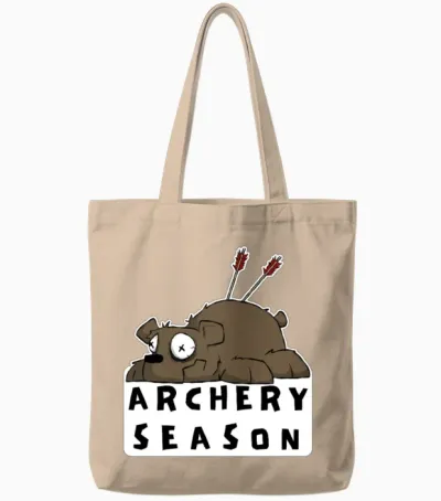 Funny Archery Sticker and Shirt Kilboe Comic Tote Bags - Natural