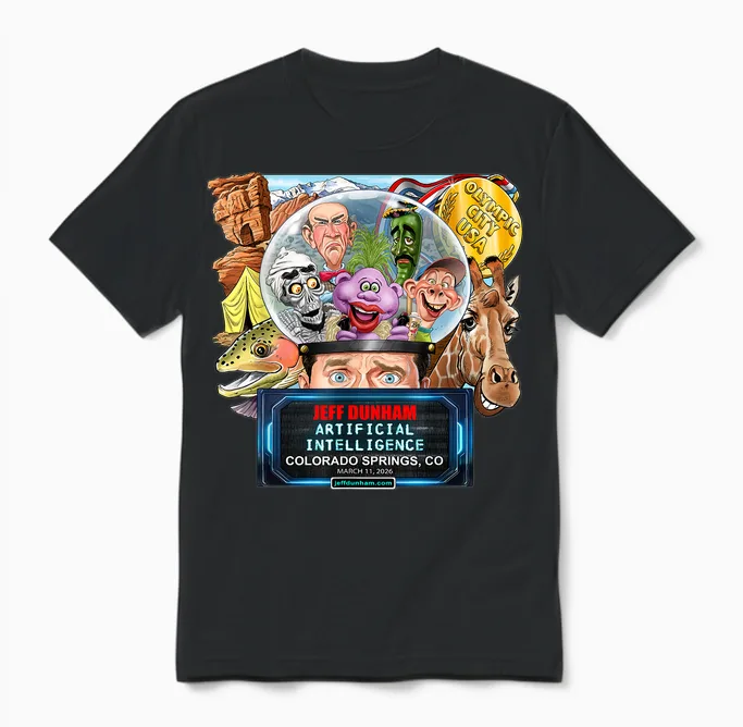 Jeff Dunham Colorado Springs, Co (2026) Unisex T-Shirt in Black