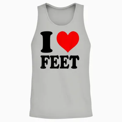 I Love Feet Unisex Tank Top - Ash