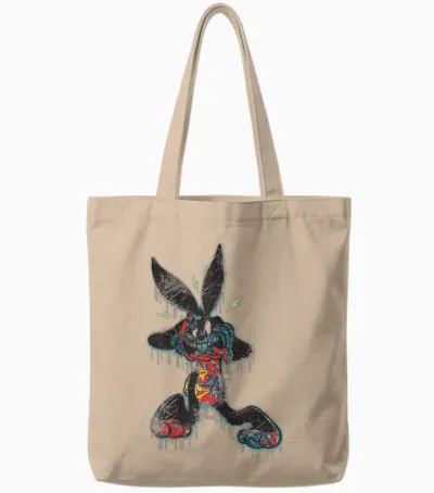 Looney Tunes Dripping Paint Bugs Bunny Tote Bags - Natural