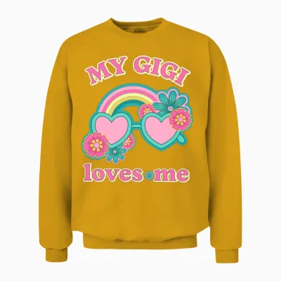Gigi Loves Me Retro Unisex Sweatshirt - Gold