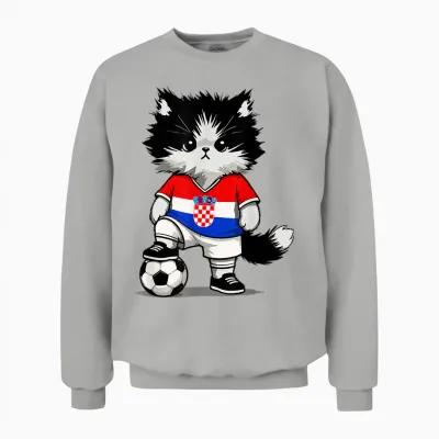 Kroatische Flagge Herren Damen Kinder Kroatien Unisex Sweatshirt - Ash