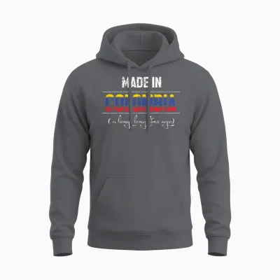 Made in Colombia Funny Colombian Unisex Hoodie - Charcoal