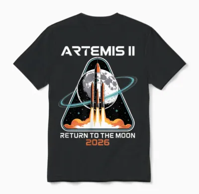 Raketenstart Artemis Ii to the Moon Weltraumforschung Unisex T-Shirt - Black