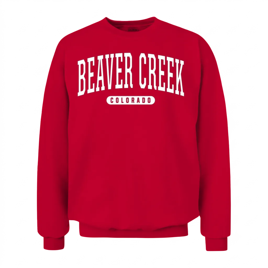 College Style Beaver Creek Colorado Unisex Sweatshirt - Red