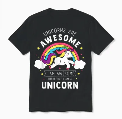 Unicorns Are Awesome I'm a Unicorn - Funny Rainbow Gift T-Shirt Small Unisex T-Shirt - Black