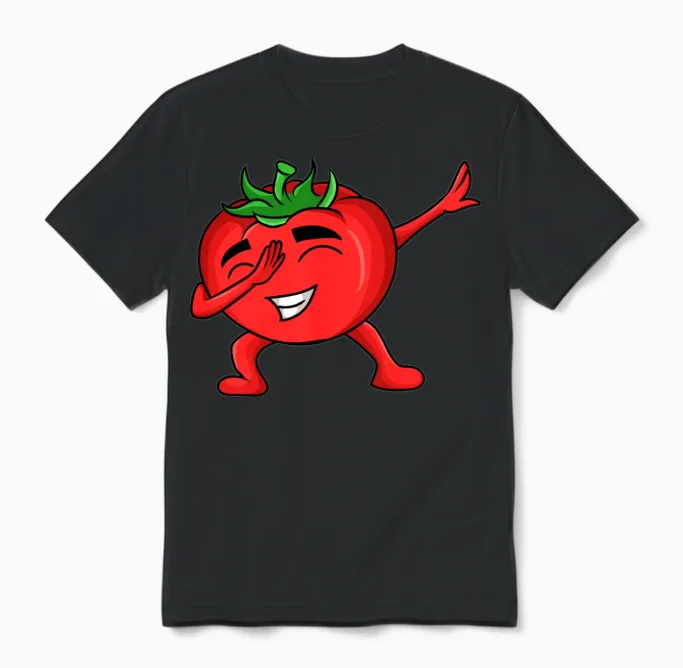 Funny Tomato Outfit Unisex T-Shirt in Black