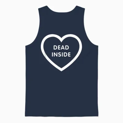 Dead Inside Goth, Darkwave, Heart, Gothic, T-Shirt, Black, S Unisex Tank Top - Navy