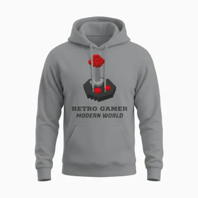Retro Gamer, Modern World Unisex Hoodie - Sport Grey