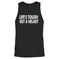 Life S Tough Get a Helmet Funny Apparel Vintage Unisex Tank Top - Black – 2