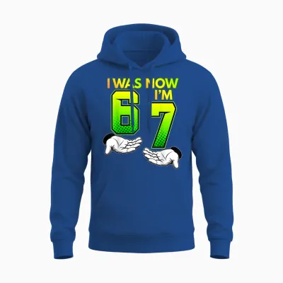 I Was 6, Now I Am 7, Children's T-Shirt, 67, Birthday Unisex Hoodie - Royal