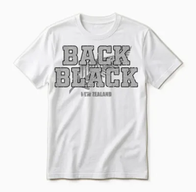 New Zealand Back Black Nz Rugby Unisex T-Shirt - White