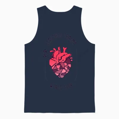 Pink Beautiful Trauma Unisex Tank Top - Navy