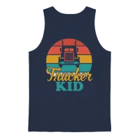 Trucker Kid - Retro Style Truckers Unisex Tank Top - Navy – 1
