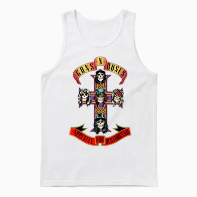 Guns N' Roses Official Cross Unisex Tank Top - White