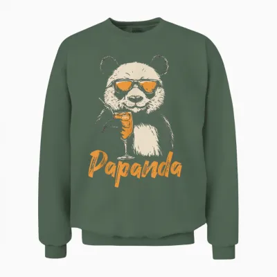Papanda Lustiges Panda Papa Wortspiel Vatertag Unisex Sweatshirt - Military Green