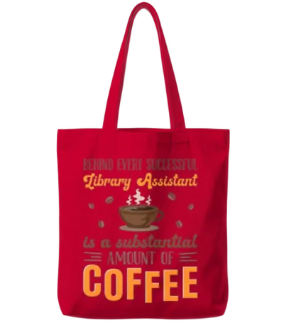Funny Library Assistant Tote Bags - Red