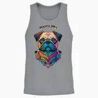 Psychedelic Pug - Colorful Art for Dog Lovers Unisex Tank Top in Sport Grey - 2