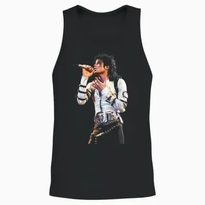 Michael Jackson World Tour Singing Live Bad 1988 Unisex Tank Top - Black