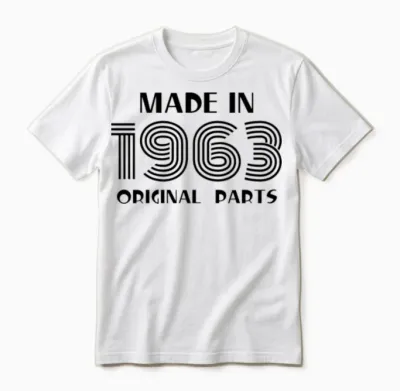 Made in 1963 Birthday Retro Unisex T-Shirt - White