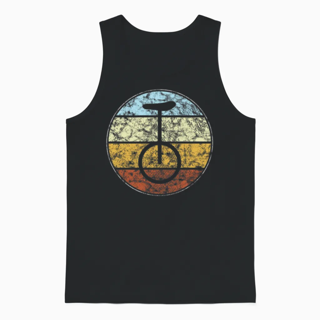 Unicycle Retro Unisex Tank Top in Black