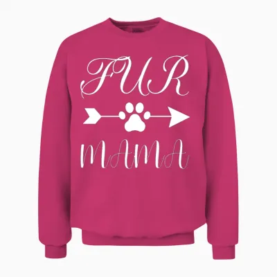 Fur Mama Paw Print Unisex Sweatshirt - Heliconia