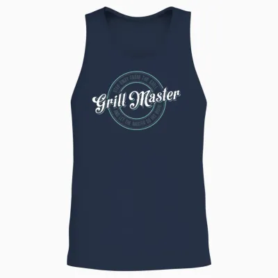 Mens Funny Bbq Grill Master Unisex Tank Top - Navy