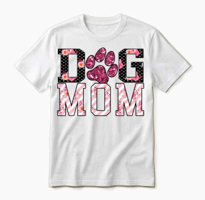 Dog Mom Unisex T-Shirt in White