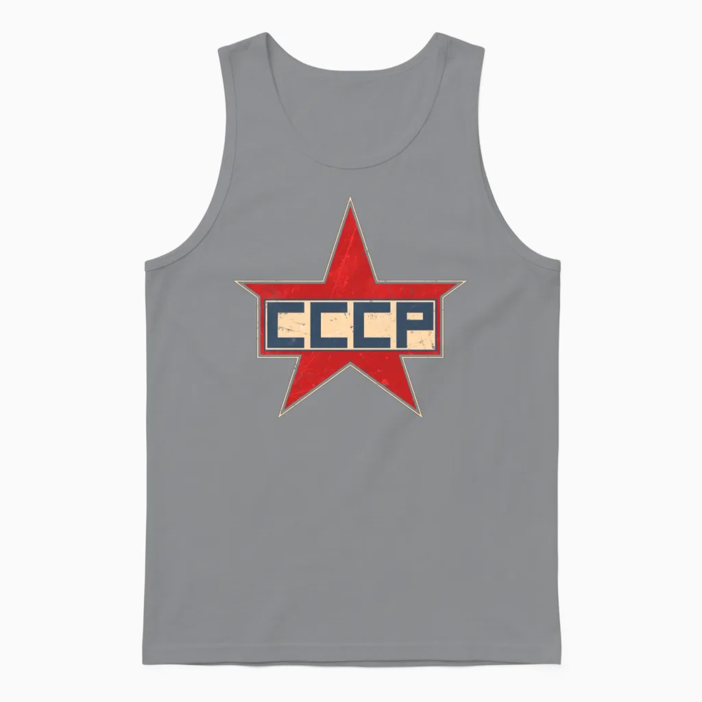 Ussr Soviet Union Star Unisex Tank Top in Sport Grey
