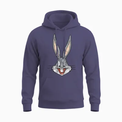 Looney Tunes Bugs Bunny Distressed Unisex Hoodie - Heather Sport Dark Navy