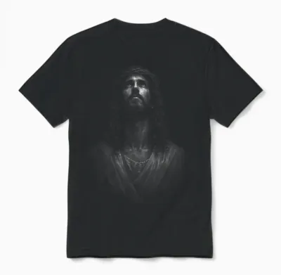 Jesus Christus Dornenkrone Retter Christlicher Glaube Unisex T-Shirt - Black