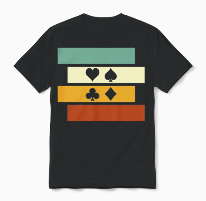 Poker Retro Unisex T-Shirt in Black
