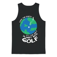Golf Funny Golfer Unisex Tank Top - Black – 1