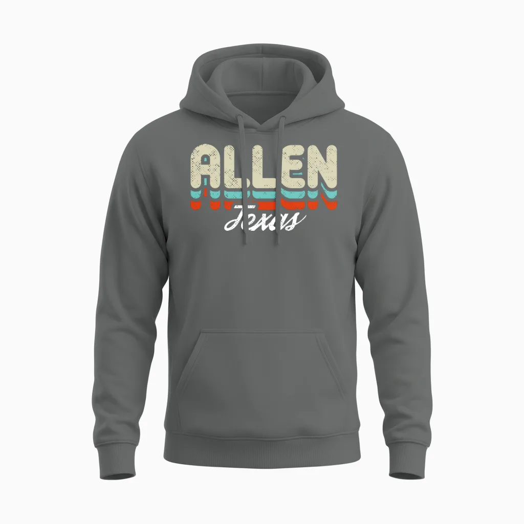 Retro Allen Texas Unisex Hoodie - Graphite Heather