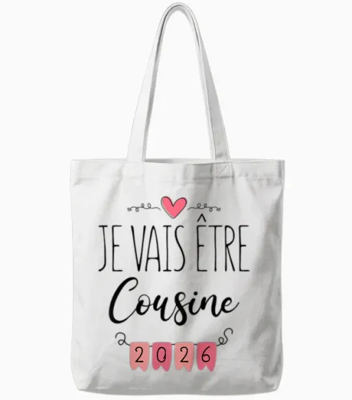 Funny Pregnancy Announcement - I Will Be Cousine 2026 Tote Bags in White