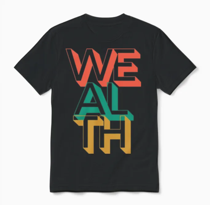Retro Wealth Unisex T-Shirt in Black