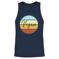 Vegan Retro Unisex Tank Top - Navy – 2