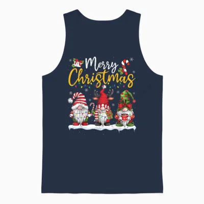 Christmas Gnomes for Christmas Lovers, Family, Men, Women, Unisex Tank Top - Navy