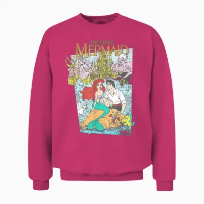 Disney the Little Mermaid Movie Cover T-Shirt, Grey, S Unisex Sweatshirt - Heliconia